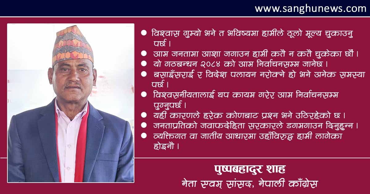 साना दलले सरकार गठन गर्नसक्ने अवस्था छैन